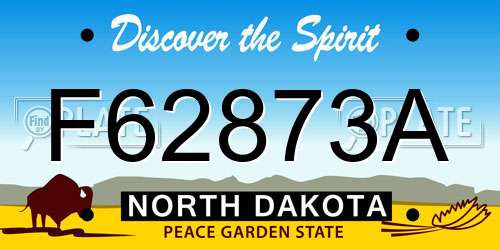 F62873A North Dakota License Plate