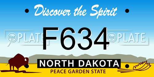 F634 North Dakota License Plate
