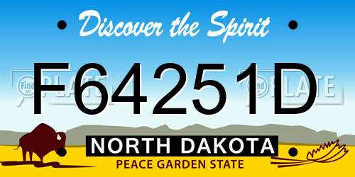 F64251D North Dakota License Plate
