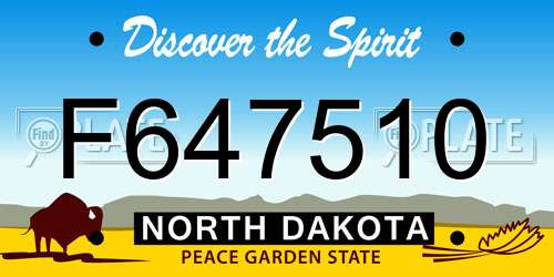 F647510 North Dakota License Plate