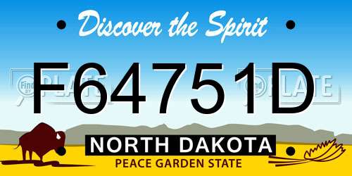 F64751D North Dakota License Plate