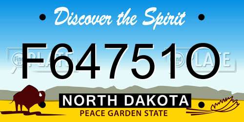 F64751O North Dakota License Plate