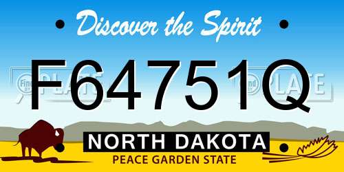 F64751Q North Dakota License Plate