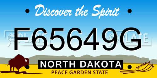 F65649G North Dakota License Plate