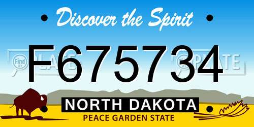 F675734 North Dakota License Plate