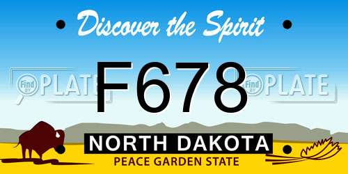 F678 North Dakota License Plate