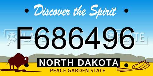 F686496 North Dakota License Plate