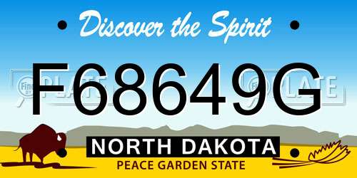 F68649G North Dakota License Plate