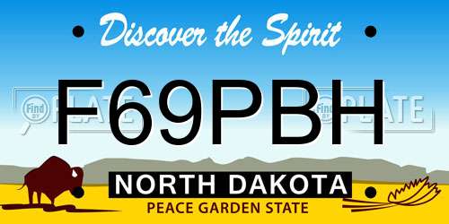 F69PBH North Dakota License Plate