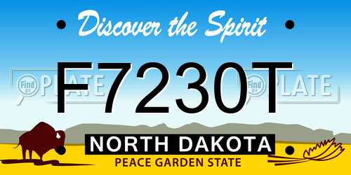 F7230T North Dakota License Plate