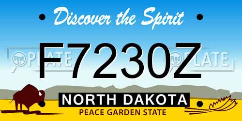 F7230Z North Dakota License Plate