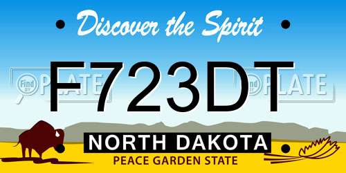 F723DT North Dakota License Plate