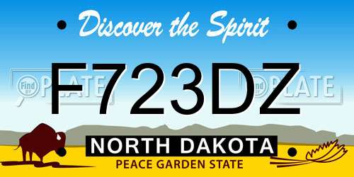 F723DZ North Dakota License Plate