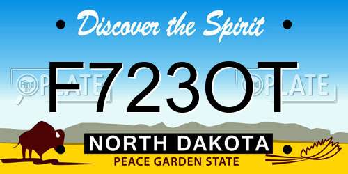 F723OT North Dakota License Plate