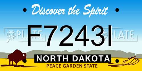 F7243I North Dakota License Plate