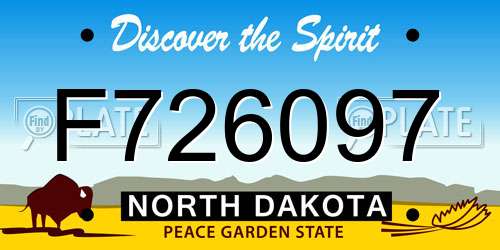 F726097 North Dakota License Plate