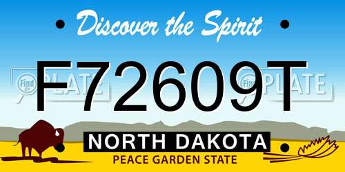 F72609T North Dakota License Plate