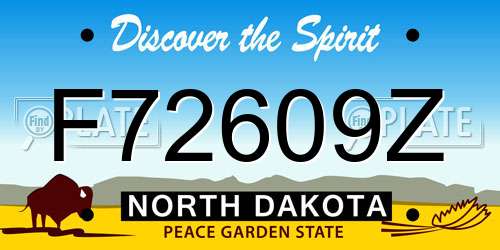 F72609Z North Dakota License Plate