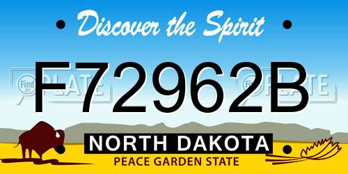 F72962B North Dakota License Plate