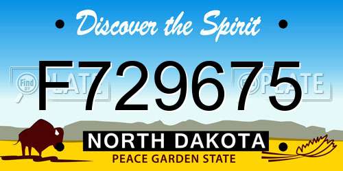 F729675 North Dakota License Plate