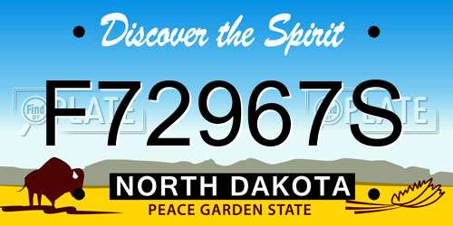 F72967S North Dakota License Plate