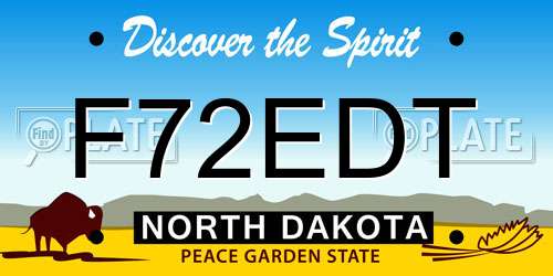 F72EDT North Dakota License Plate