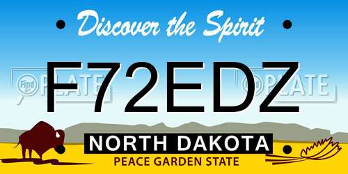 F72EDZ North Dakota License Plate