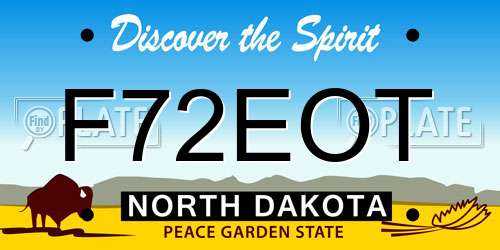 F72EOT North Dakota License Plate
