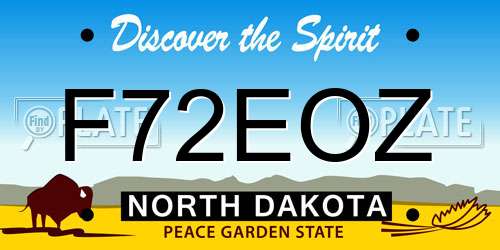 F72EOZ North Dakota License Plate