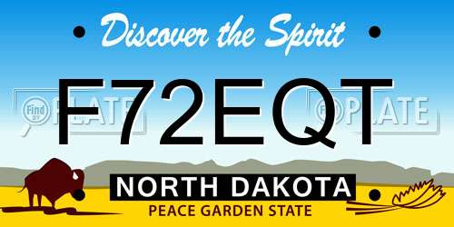 F72EQT North Dakota License Plate
