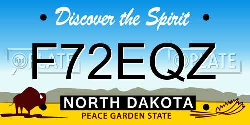 F72EQZ North Dakota License Plate
