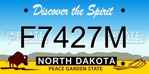 F7427M North Dakota License Plate
