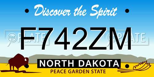 F742ZM North Dakota License Plate