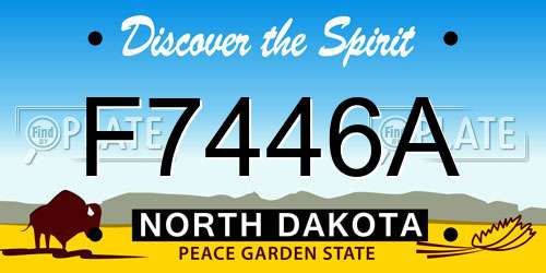 F7446A North Dakota License Plate