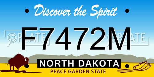 F7472M North Dakota License Plate