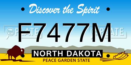 F7477M North Dakota License Plate