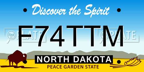F74TTM North Dakota License Plate