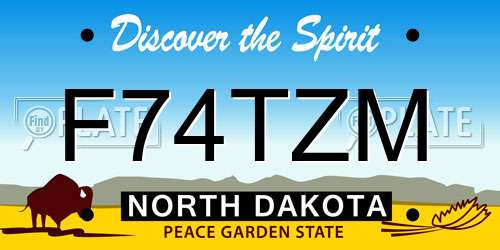 F74TZM North Dakota License Plate