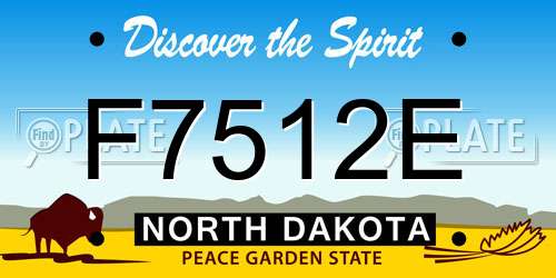 F7512E North Dakota License Plate