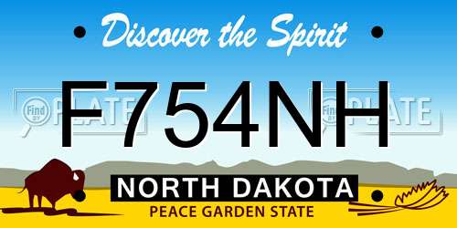 F754NH North Dakota License Plate