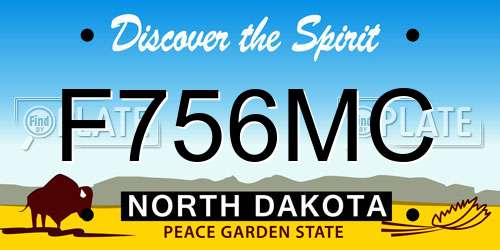 F756MC North Dakota License Plate