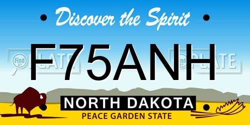 F75ANH North Dakota License Plate