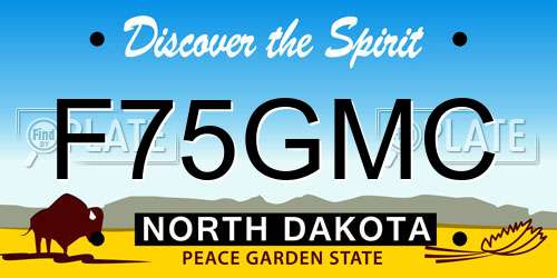 F75GMC North Dakota License Plate