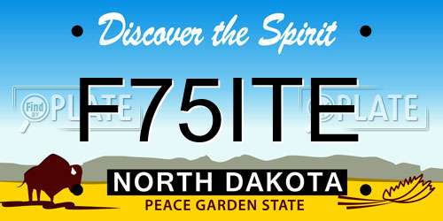 F75ITE North Dakota License Plate