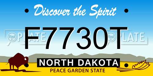 F7730T North Dakota License Plate