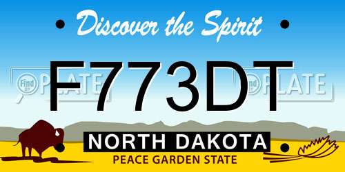 F773DT North Dakota License Plate