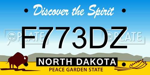 F773DZ North Dakota License Plate