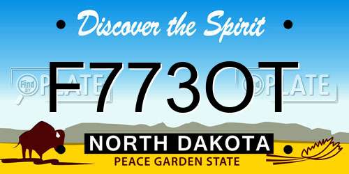 F773OT North Dakota License Plate