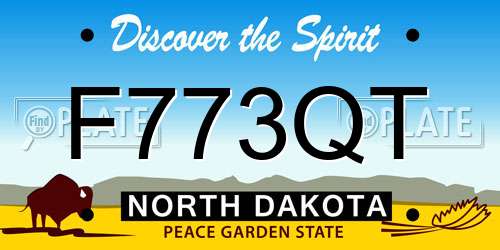 F773QT North Dakota License Plate