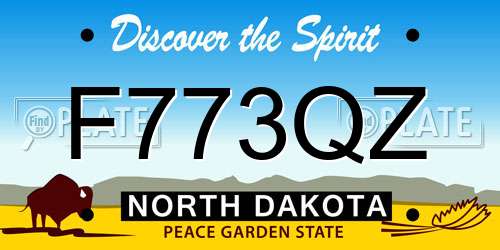 F773QZ North Dakota License Plate
